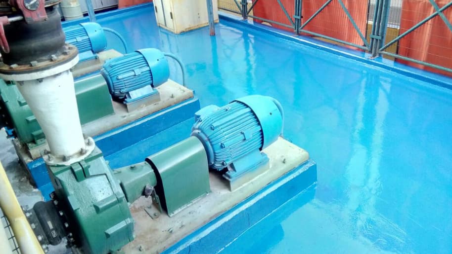 Piso de planta de limpieza de gases recuperado y protegido contra ácido sulfúrico por ENECON